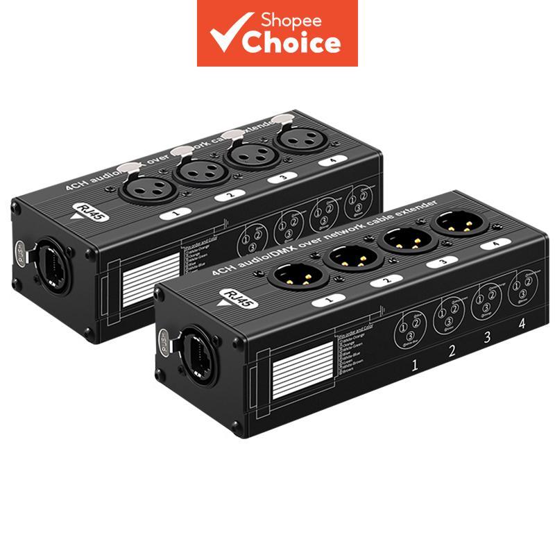 ตัวขยายสัญญาณเสียงเวทีเครือข่าย 4 ช่อง XLR เป็น RJ45 สําหรับอะแดปเตอร์มิกเซอร์สตูดิโอระดับมืออาชีพ