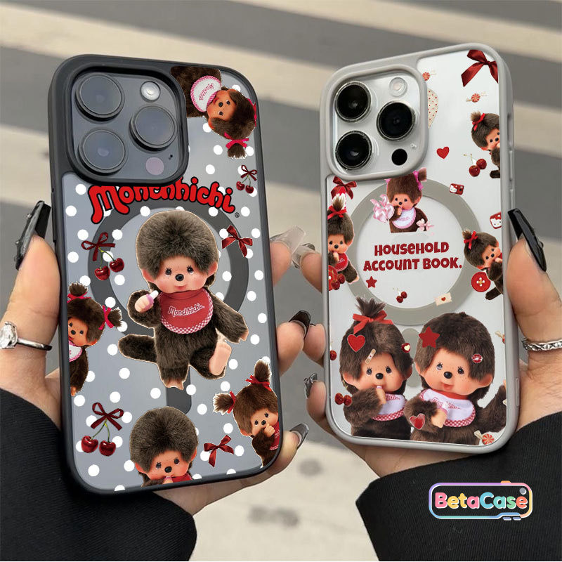 เคสโทรศัพท์ iPhone 17 16 15 14 13 12 11 Pro Max Plus ลายกระต่ายน่ารัก สีชมพู-ฟ้า ดอกไม้ พิมพ์ลายใหม่ แม่เหล็กดูด