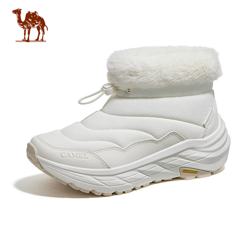 CAMEL CROWN รองเท้าบูทหิมะสำหรับทั้งชายและหญิง กันน้ำ กันลื่น บุด้วยผ้าฟลีซ ให้ความอบอุ่น