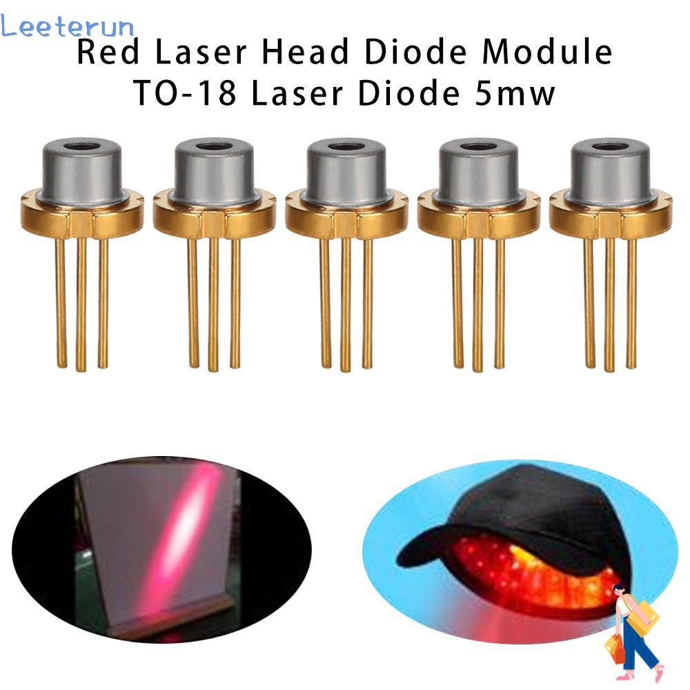 LEETERUN 1/2/5/10 ชิ้นหัวเลเซอร์สีแดง 5MW DIY Lab 5mw TO-18 ไดโอดเลเซอร์