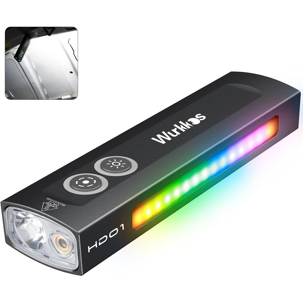 Wurkkos HD01 ไฟฉาย EDC แบบแบน 1200 ลู멘 มีไฟRGBและแสงสีเขียว ชาร์จไฟได้ ใช้งานกลางแจ้งสะดวกด้วยแม่เหล