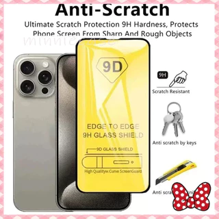 🔥ฟิล์มกระจก เต็มจอ กันน้ำกันน้ำมัน 9D for iPhone 16 11 12 13 14 15 Pro Max 12Mini XS XR 6 7 8Plus SE Screen Protector