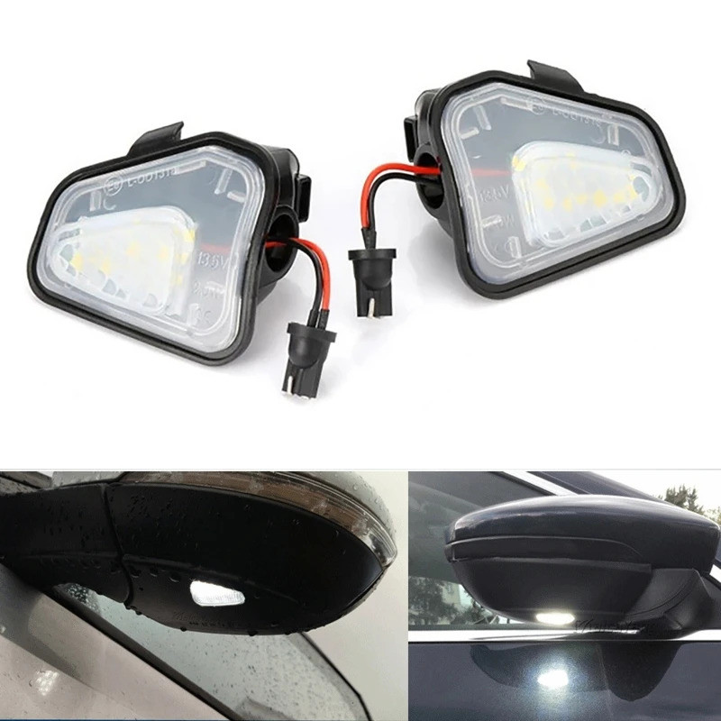 1Pair Car LED Under Side Mirror Light Puddle Lamp White Light LED Mirror Puddle