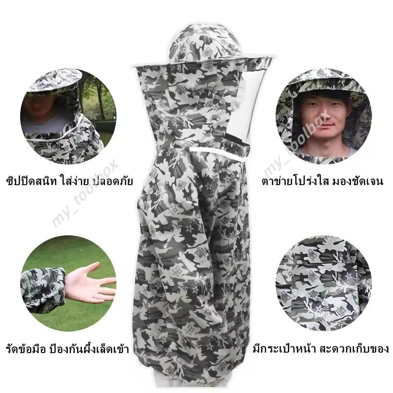 พร้อมส่งเสื้อกันผึ้งต่อย ชุดเลี้ยงผึ้ง พร้อมหมวก รูปที่ 3