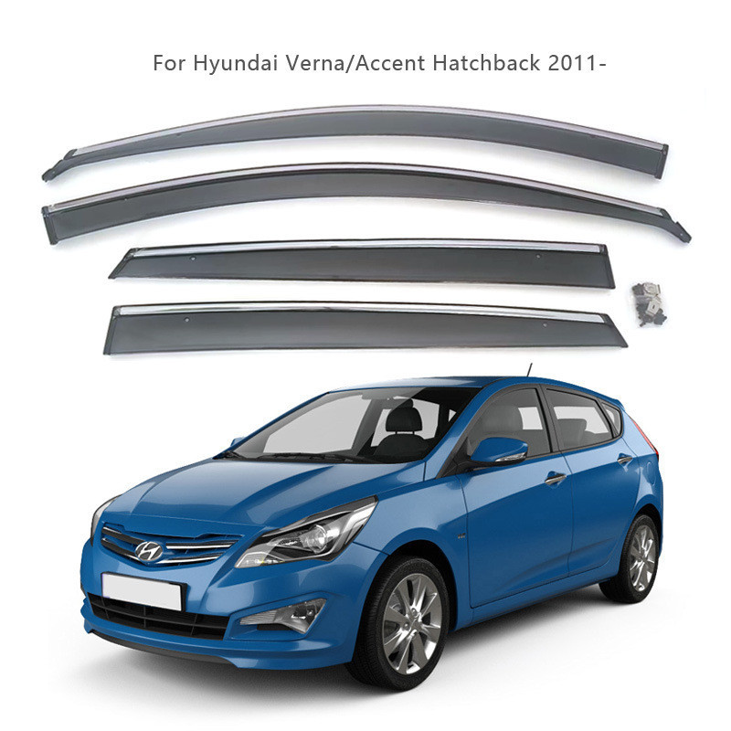 เฉพาะ 2011 Hyundai Rena Two-Compartment Rain Block Verna/Accent ฉีด Rain Block Window Rain Brow 4 ชิ