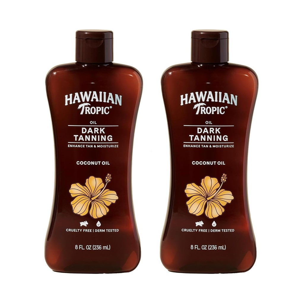 Hawaiian Tropic Dark Tanning Oil, 8oz | Moisturizing Body Oil with Cocoa Butter, Tan Enhancer, อย่าง