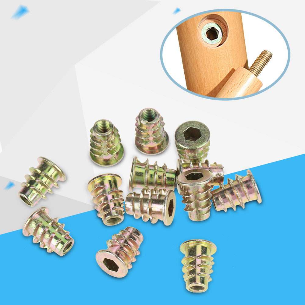 Ufriend สังกะสีอัลลอยด์ Hex ไดรฟ์หัวเฟอร์นิเจอร์ถั่วเกลียวสําหรับไม้ใส่ M513 มม. 50 ชิ้น