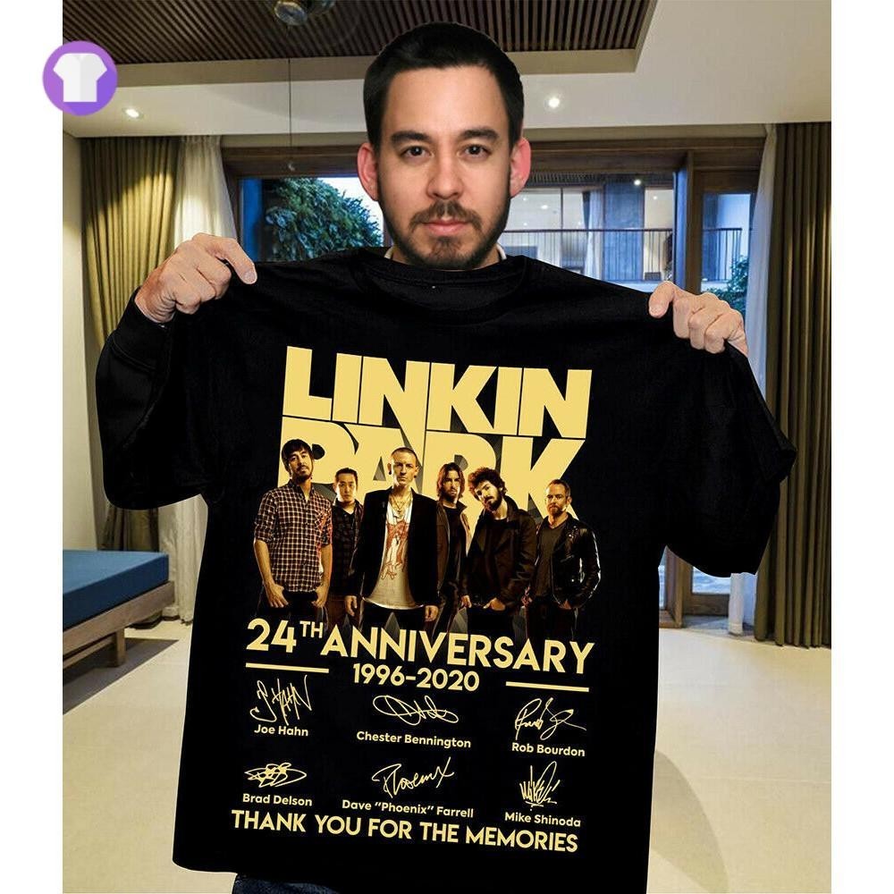 เสื้อยืดพิมพ์ลายกราฟิกสไตล์ร็อคเรโทร Linkin Park ทำจากผ้าฝ้าย คอกลม แขนสั้น ใส่ได้ทั้งชายและหญิง มีไซส์ S-5XL