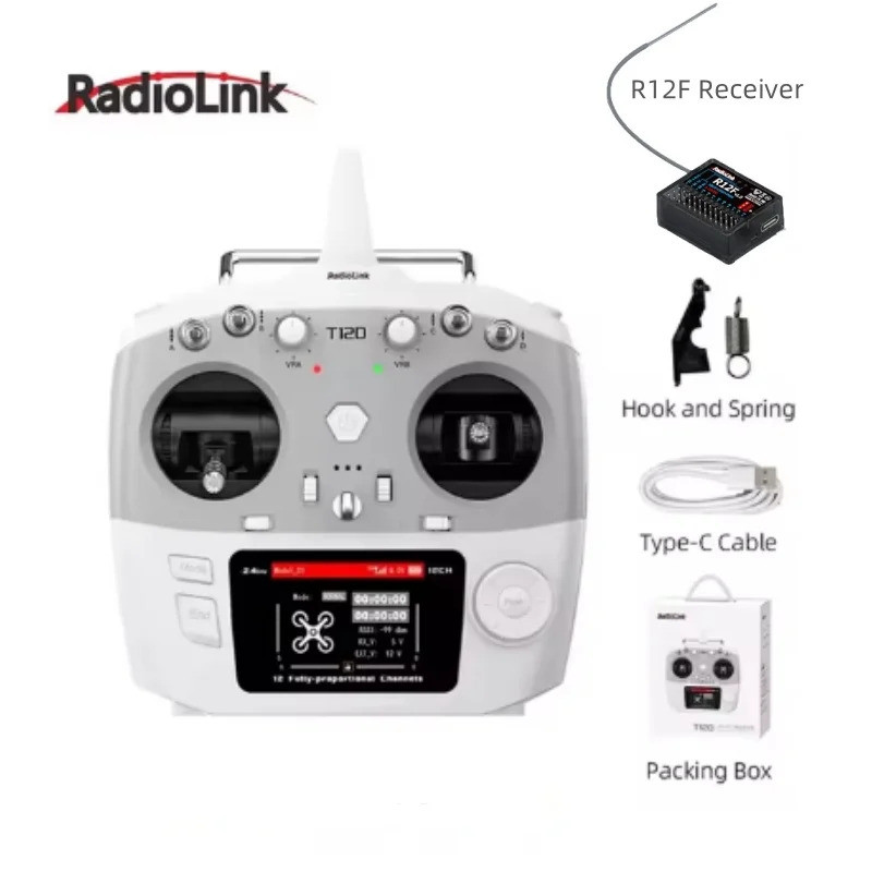 RadioLink T12D ELRS 12CH เครื่องส่งสัญญาณ R12F ตัวรับสัญญาณ 800m Long Range Latency ต่ํา FPV Drone R