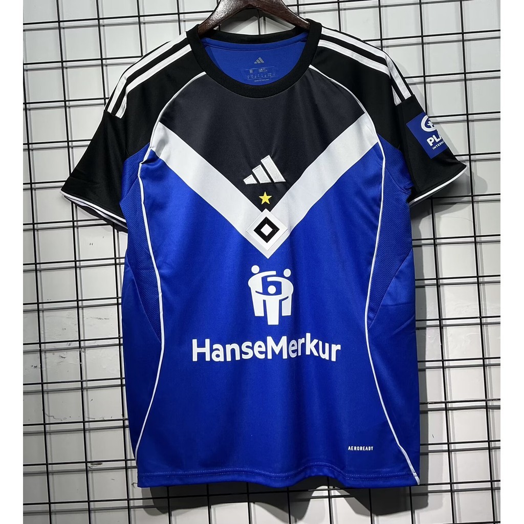 เสื้อฟุตบอล Hamburger SV แบบเยือนแฟนเวอร์ชัน - ปรับแต่งชื่อและหมายเลขได้ สีสันสวยงาม ไซส์ S-4XL