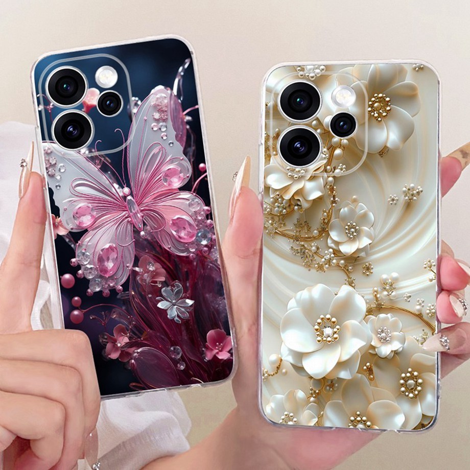 เคสสําหรับ OPPO Reno15 F 5G เคสโทรศัพท์ซิลิโคนอ่อนนุ่มเทรนด์ภาพสีดํา TYHS