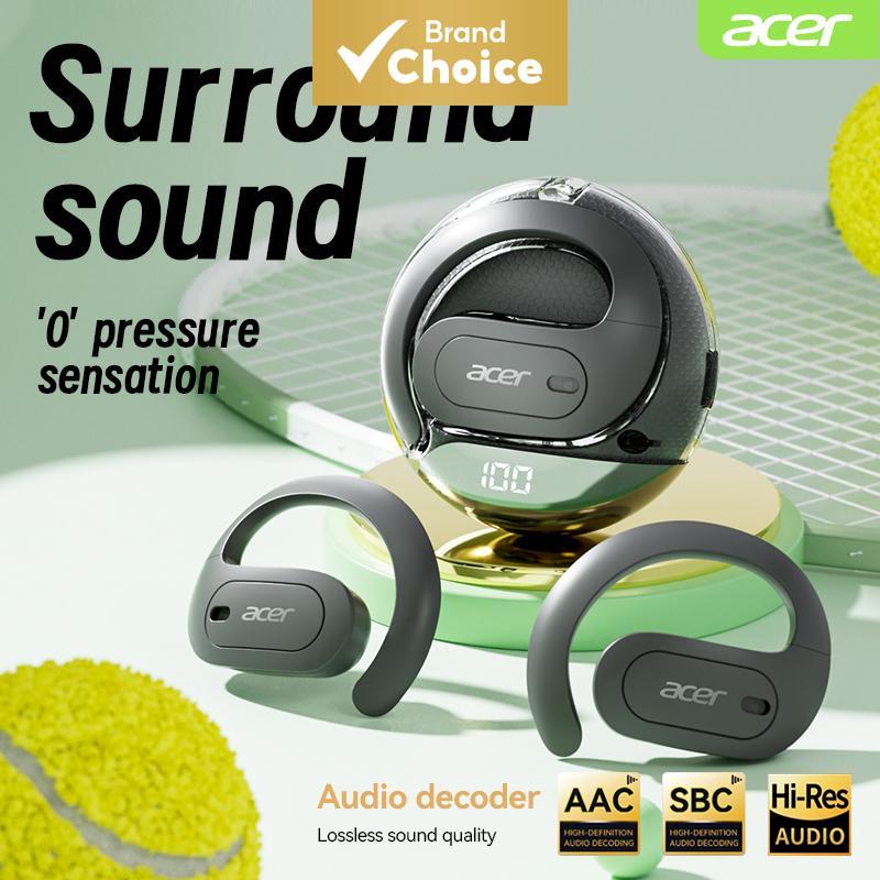 หูฟังไร้สาย Acer โอ้538 พร้อมตะขอหูชุดหูฟังไฮไฟสําหรับโทรศัพท์มือถือและแท็บเล็ตที่มีความสะดวกสบายพอด