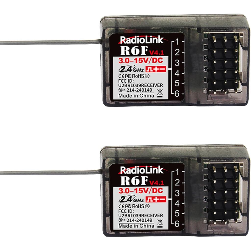 Radiolink R6F 2 PCS 2.4 Ghz RC รถ/เรือตัวรับสัญญาณ 6 ช่อง Low Response Latency RC การฝึกอบรมน้ําหนัก