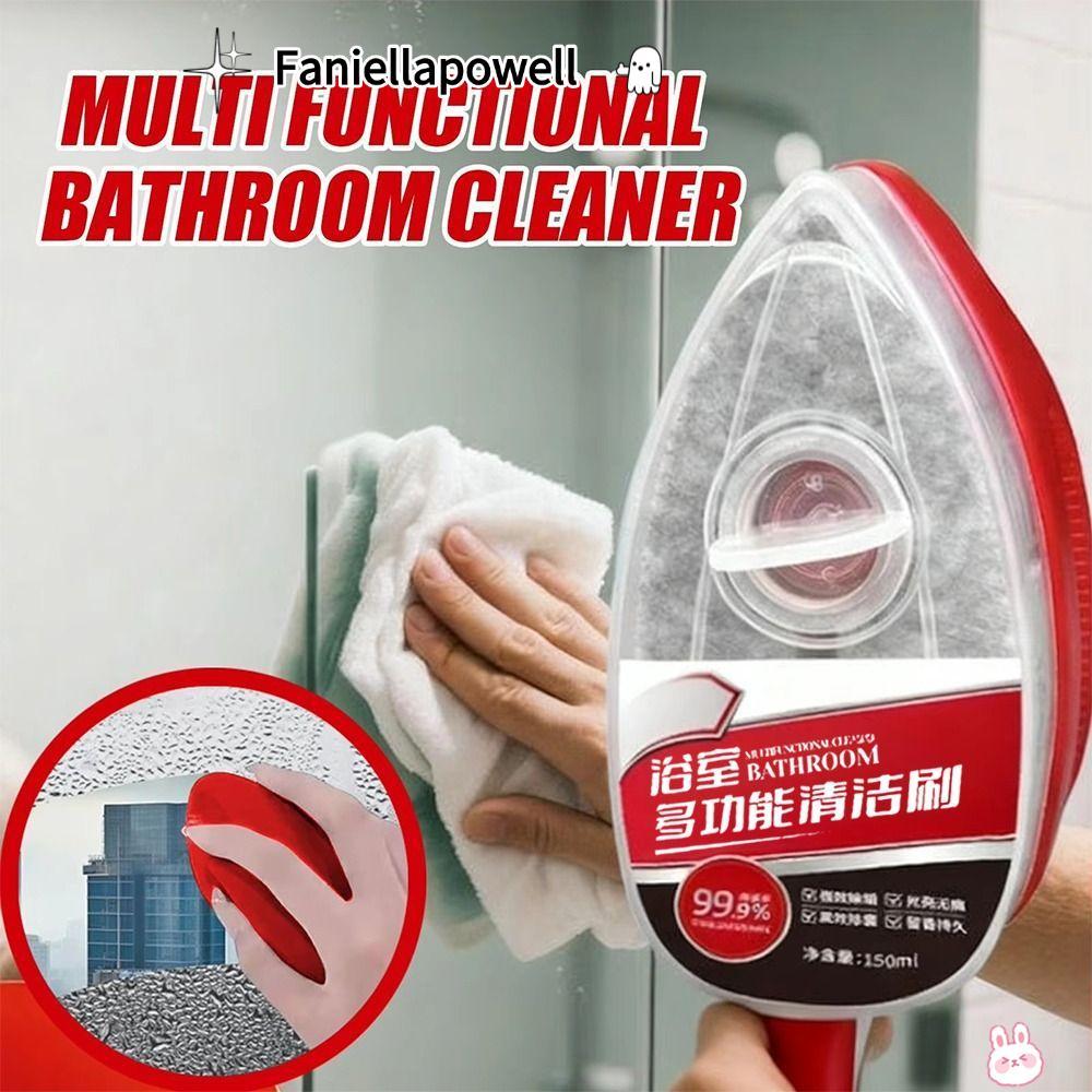 FANIELLAPOWELL 1 ชิ้นแปรงทําความสะอาดห้องน้ํา,พร้อมช่องเก็บของของเหลว 100ML ความจุทําความสะอาดฟองน้ําแปรง, Anti-Scratch มัลติฟังก์ชั่แปรงครัว