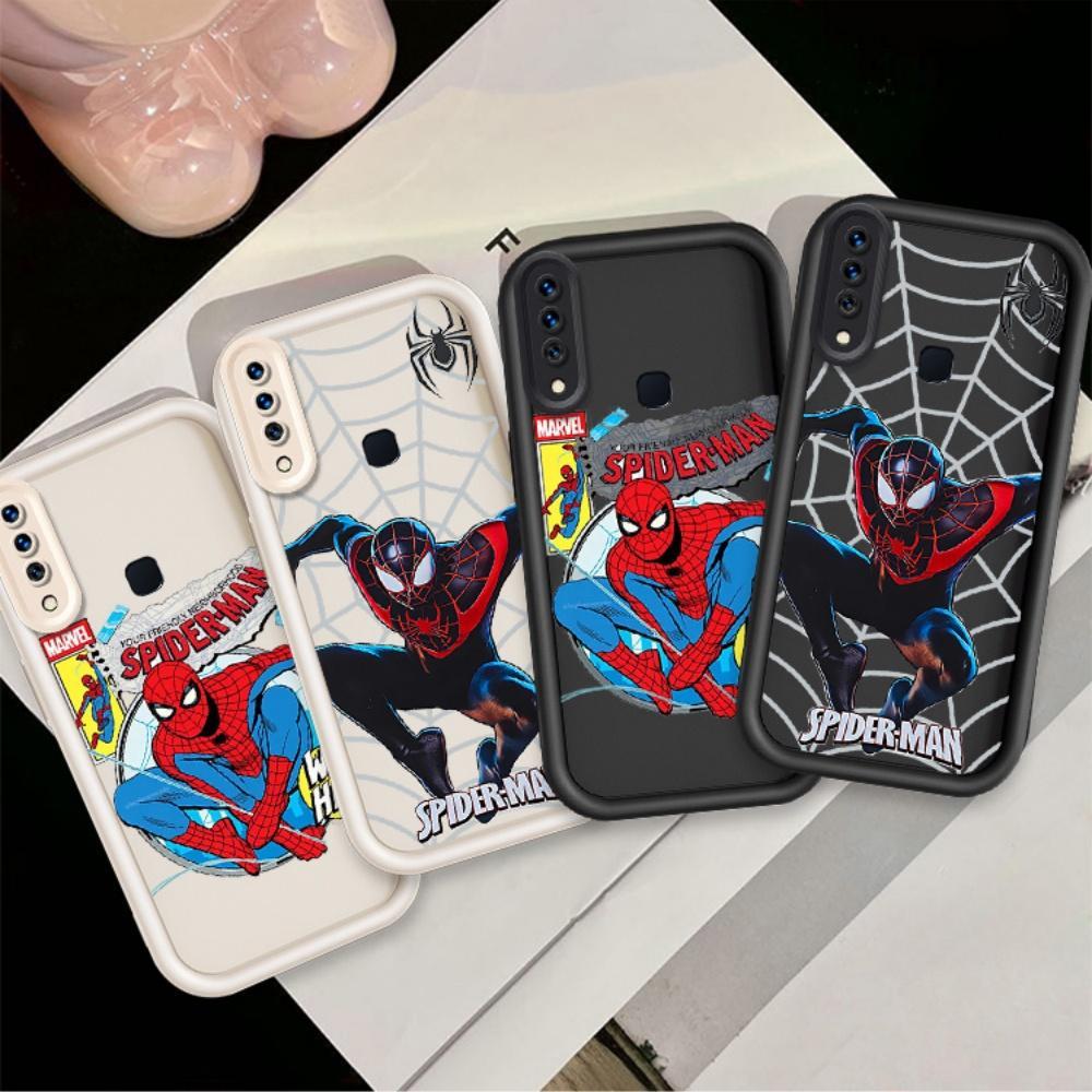 ปลอกคู่โทรศัพท์สําหรับ VIIVO Y17 Y15 Y12 Y12i Y11 2019 น่ารักการ์ตูนซิลิโคน Marvel Spider Man กันกระ