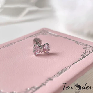 COD-ส่งเร็วจากไทย🎀ต่างหู สีชมพู ประดับโบว์ ลายหัวใจ แฟชั่น หวาน เข้ากับทุกการแต่งกาย ไม่ทําให้แพ้ง่าย สำหรับผู้หญิง-Ten