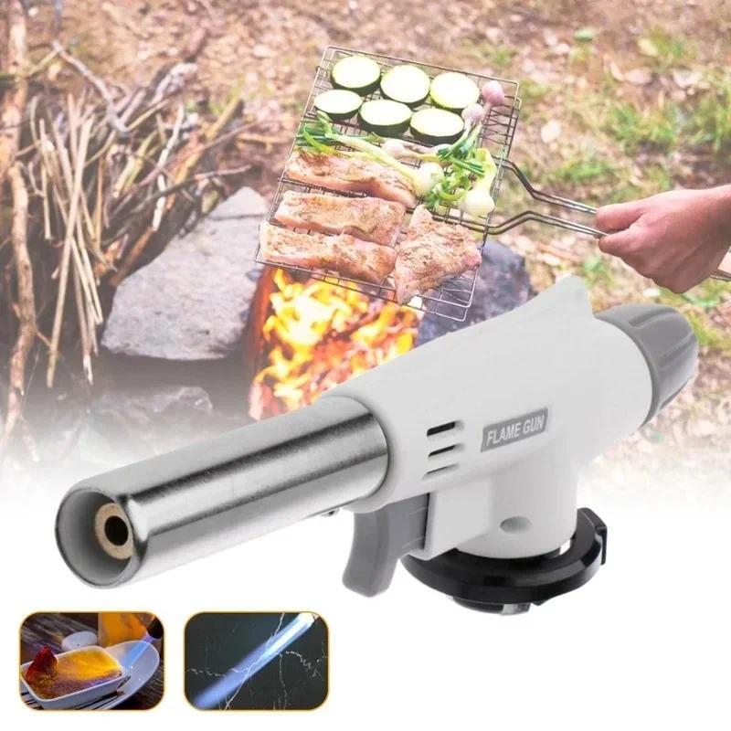 Burner Flame Camping Baking Barbecue Gas Torch Fire Maker Lighter Metal Flame Gun Welding Torch Heat