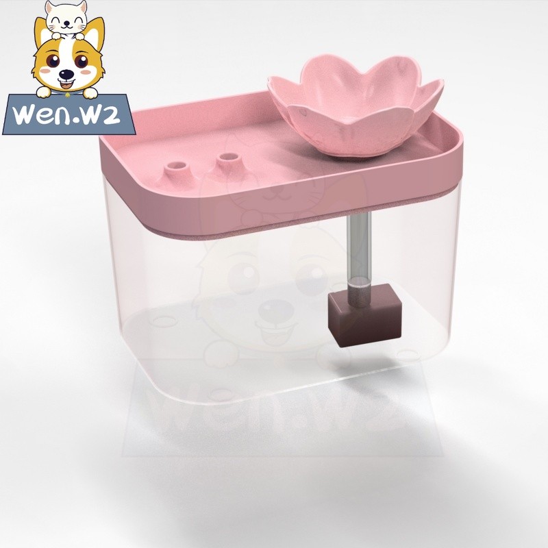 wen.W2 ชามน้ำแมวไร้เสียง ระบบหมุนเวียนอัตโนมัติ ชามลึก พร้อมฟิลเตอร์กรองน้ำ สำหรับแมวและสุนัข