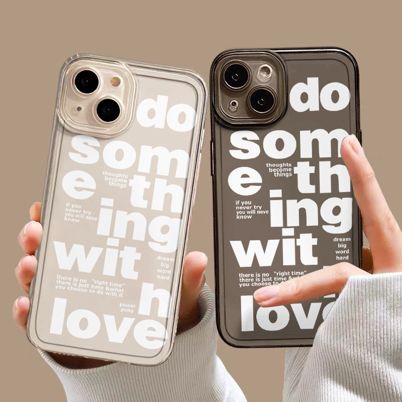 For iPhone เคสไอโฟน ตัวอักษรสีขาว 11 12 13 14 15 16 17 PLUS B4PRO MAX X XS จัดส่งจากประเทศไทย MAX XR 7/8PLUS