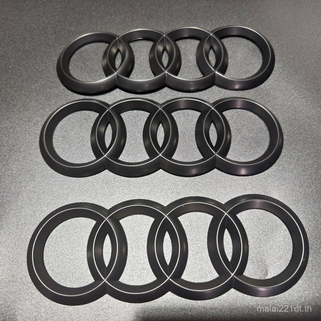 เหมาะสําหรับ Audi ดัดแปลงฝาครอบกาวโลโก้รถ A3/A4L/A5/A6L/Q2/Q5LQ3 สีดํา Samurai โลโก้รถ AP7M