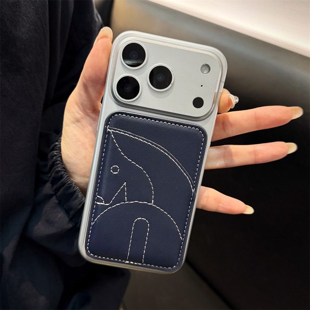 Magnetic Attraction Card Holder PU หนัง All-match แฟชั่น Horser รูปแบบคู่การ์ดอุปกรณ์เสริมสําหรับ Naked โทรศัพท์มือถือ Magsafe ฝาครอบแท็บเล็ต ราคา ถูกที่สุด ดีลบีเคเค แกลเลอรีภาพที่ 4