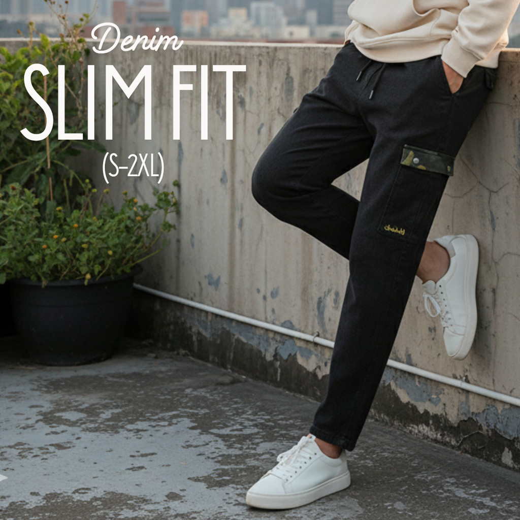 [S-2XL] กางเกงยีนส์ Slim Fit Jeans กางเกงขายาว กางเกงผู้ชาย สไตล์เกาหลี พร้อมส่ง