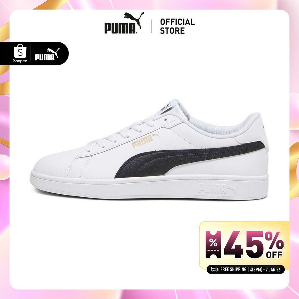 PUMA BASICS – รองเท้าผ้าใบ Smash 3.0 L สีขาว – 39098711