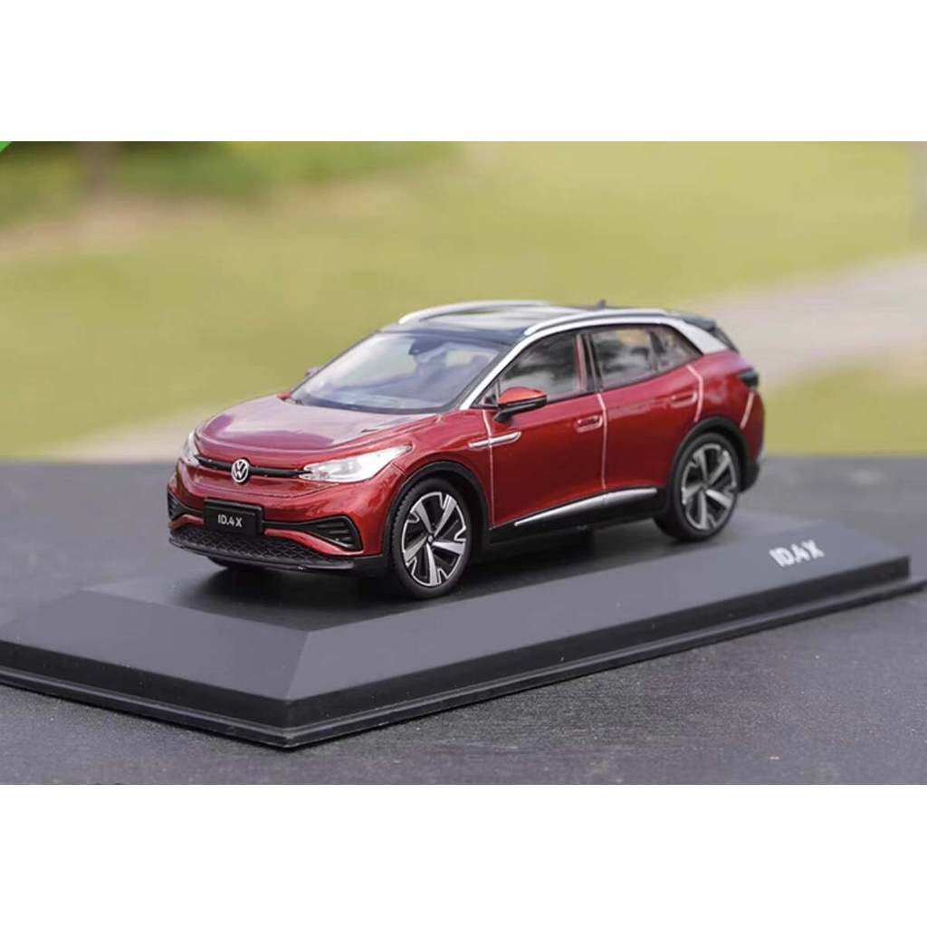 1: 43 โรงงานเดิม SUV Volkswagen ID.4 X SUV ID4X รุ่นไฟฟ้าบริสุทธิ์ SUV จําลองรถรุ่น