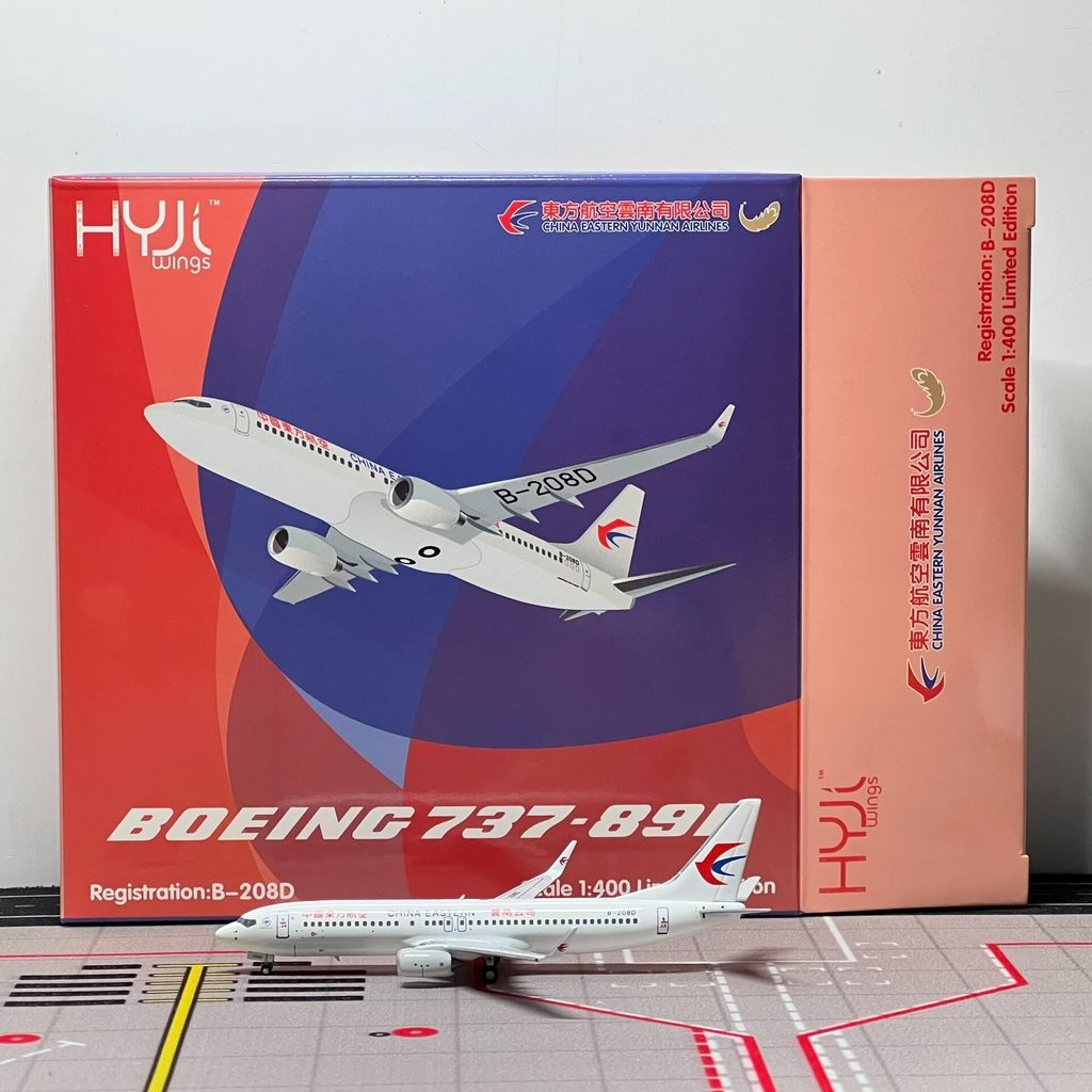 HYJLwings 1: 400 เครื่องบินรุ่น China Oriental Airlines โบอิ้ง 737-800 B-208D ยี่ห้อใหม่ไม่มีจัดส่งฟ