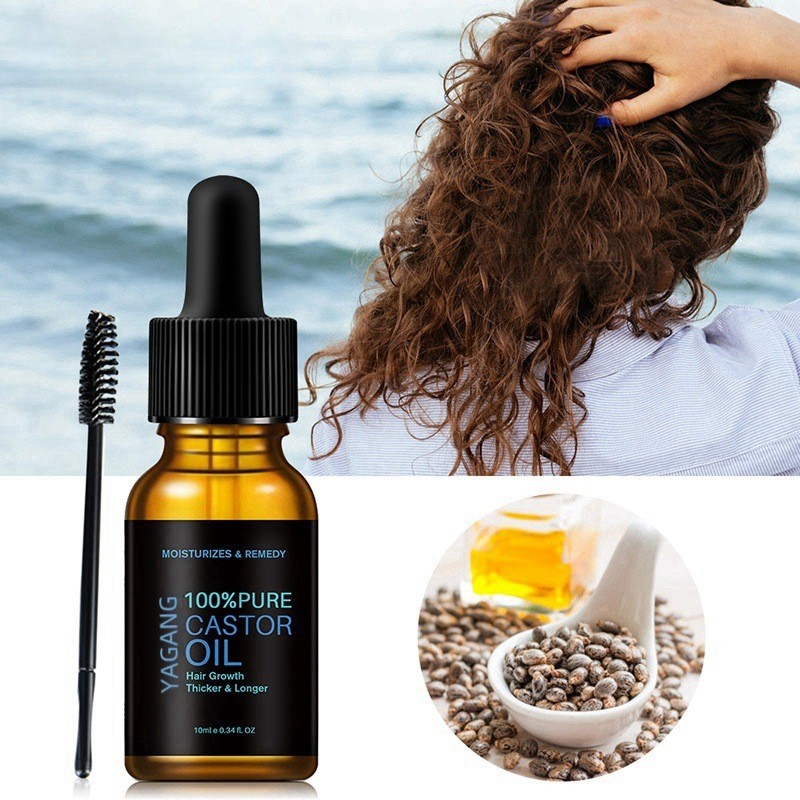 YAGANG Castor Oil สีดําหนา Curling Long Gentle Moisturizing Hair Root มาสคาร่า tt26.6.4.2