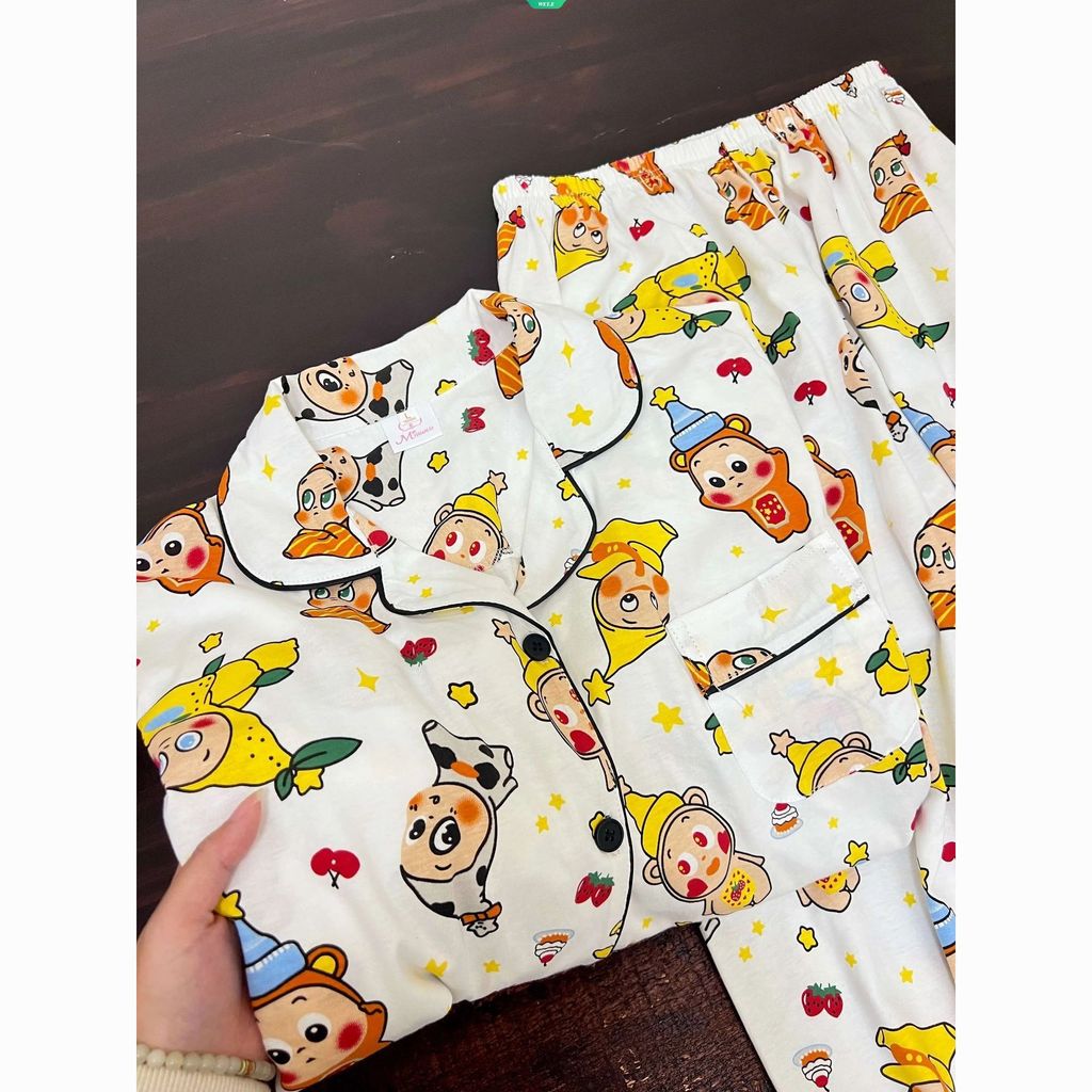 New Sweet Fruit Star-Print Casual Long-Sleeved Pyjama Set with Pants for Women – Spring/Autumn Loung