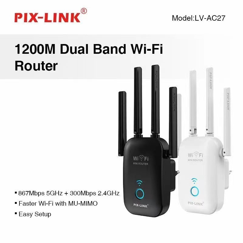 ใหม่ AC27 เครื่องทวนเครือข่าย 1200M ไร้สาย 5G ตัวขยายสัญญาณส่วนต่อขยายเครื่องขยายสัญญาณ wifi