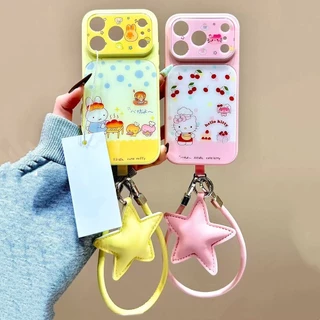 Cat Star Love Heart เชือกแขวนหนังสําหรับโทรศัพท์โซ่และอเนกประสงค์จี้พวงกุญแจสายรัดข้อมือ