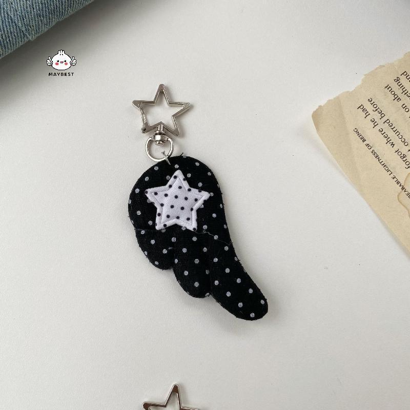{maybest} Pentagram Angel Wings พวงกุญแจ Y2K Vintage Polka Dot จี้กระเป๋าน่ารักเครื่องประดับสาว Bapa School ของขวัญอุปกรณ์เสริม {TH} ราคา ถูกที่สุด ดีลบีเคเค แกลเลอรีภาพที่ 9