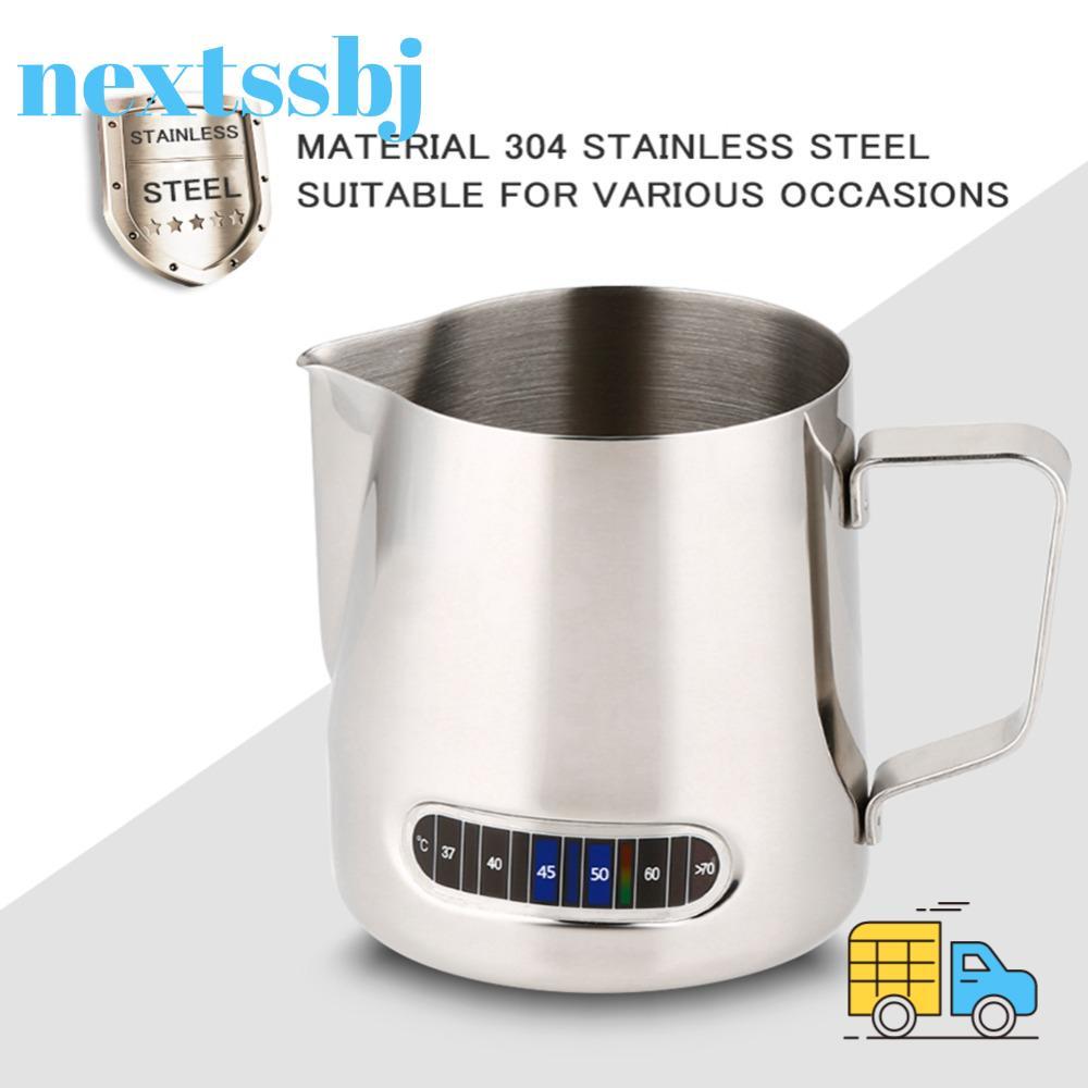 NEXTSTH Frothing Pitcher, 600ml ความจุเครื่องวัดอุณหภูมิแบบบูรณาการกาแฟนม Frothing Pitcher, Latte Ar
