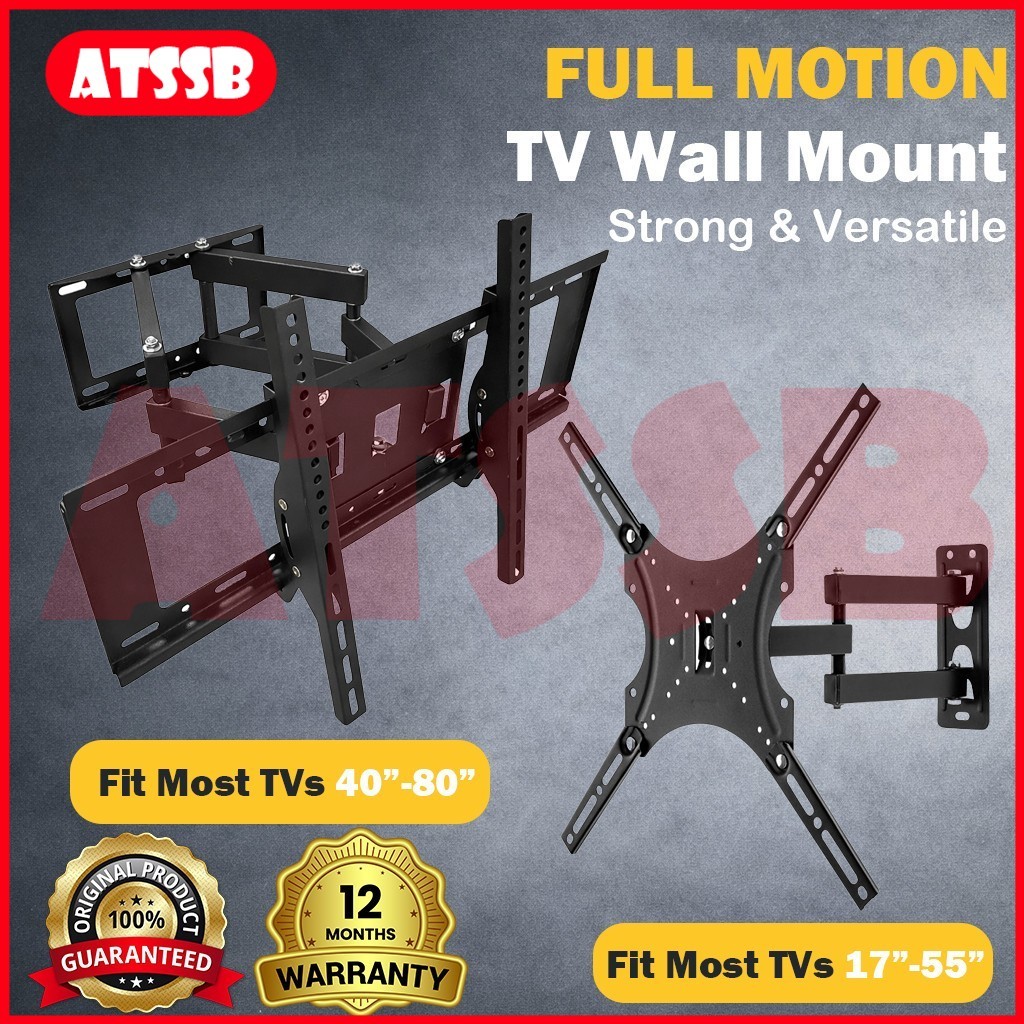 ATSSB 32-55 นิ้ว 40-80 นิ้ว TV Wall Mounting Bracket จอแสดงผลฮาร์ดแวร์สนับสนุน TV Monitor X-400 Wall