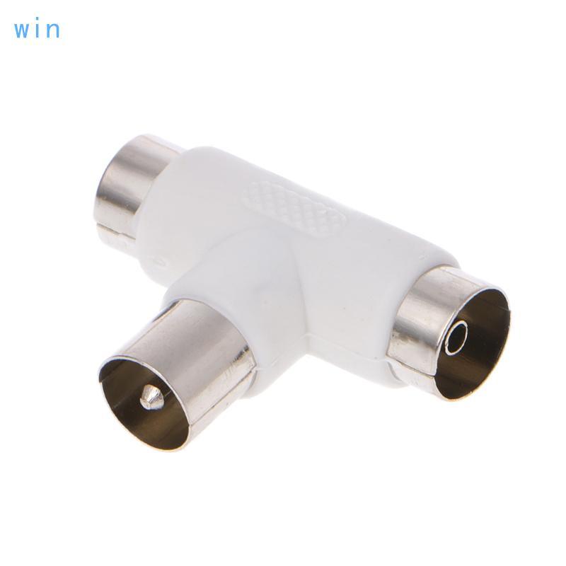 Win 2 Way TV สําหรับ T Splitter Aerial Coaxial Cable ชาย 2x หญิงตัวเชื่อมต่อ Adapte
