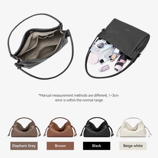 BOSTANTEN Supple Bag กระเป๋าถือสะพายไหล่ผู้หญิง ความจุใหญ่ ดีไซน์เรียบง่าย สายปรับได้