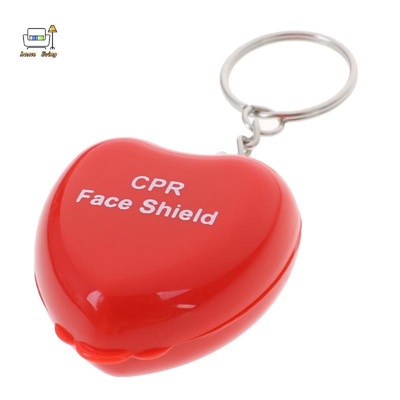 ชุดป้องกัน CPR-mini ในลูกแก้วหัวใจ กุญแจพวงคอพร้อมหน้ากาก