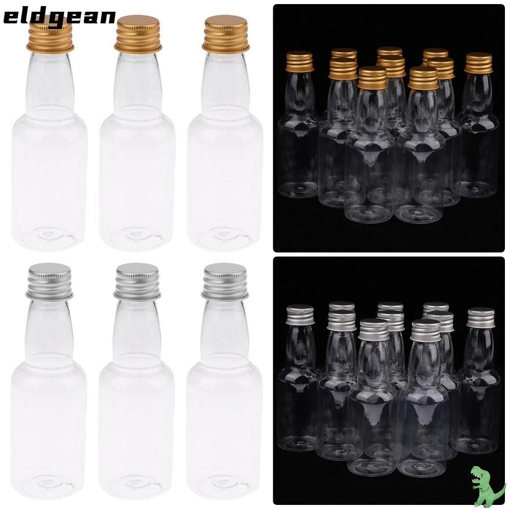 ELDGEAN 5 ชิ้นขวดพลาสติก,เงิน/ทองหมวกขวดเครื่องดื่มมินิขวดเหล้าชุด, 60 มิลลิลิตรพรรคซัพพลายขวดยิงขนาดเล็ก