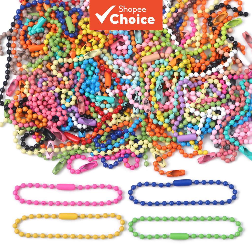 100PCS สี Ball Chain DIY ลูกปัดสําหรับพวงกุญแจสร้อยข้อมือสร้อยคอของขวัญสําเร็จการศึกษาวันแม่แฟชั่นเครื่องประดับผลการค้นหา Móc Kungan Kunci ความงาม