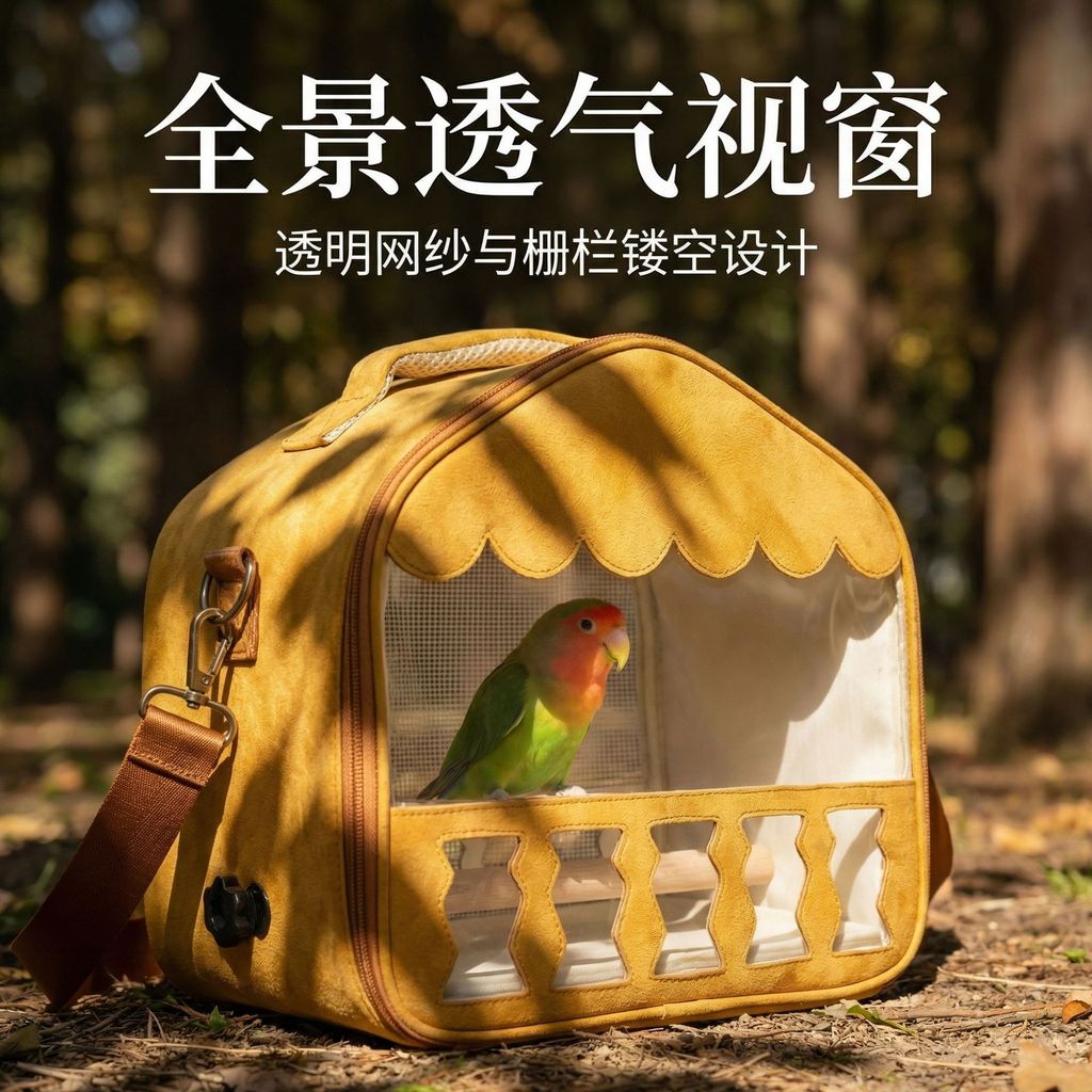 [Bird Walking Bag] Parrot Outing Breathable Bag Portable Bird Bag Transparent Outing Bag Large Capac