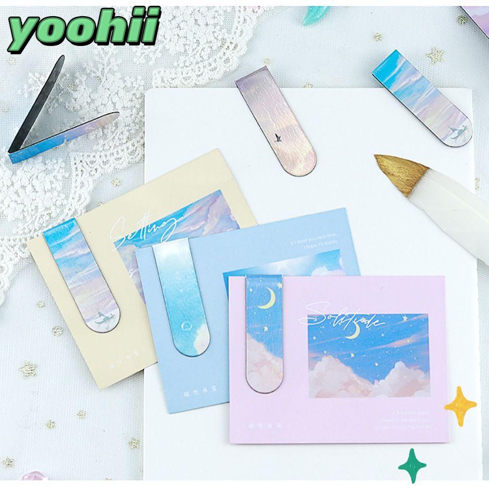 YOOHII เครื่องหมายหน้า, ที่คั่นหนังสือของขวัญแม่เหล็ก, อุปกรณ์สํานักงานโรงเรียนประณีตเครื่องเขียน Star Magnetic Reading Book Mark