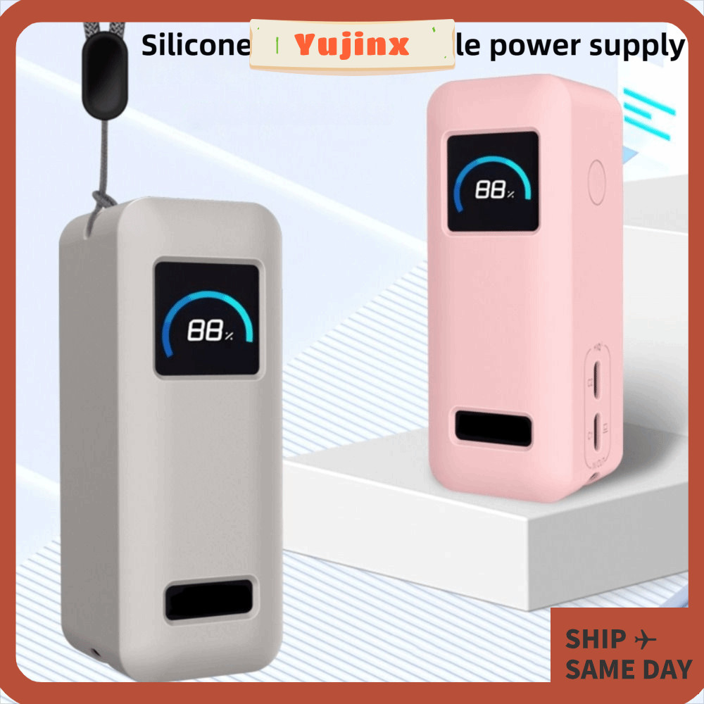 YUJINX Power Bank ฝาครอบป้องกัน,กระเป๋าถือซิลิโคนป้องกันรอยขีดข่วนแบบรวมทุกอย่าง,แบบพกพากันกระแทกที่มีความยืดหยุ่นป้องกันการล่มสลายสําหรับ Anker Prime 9600mAh กลางแจ้ง