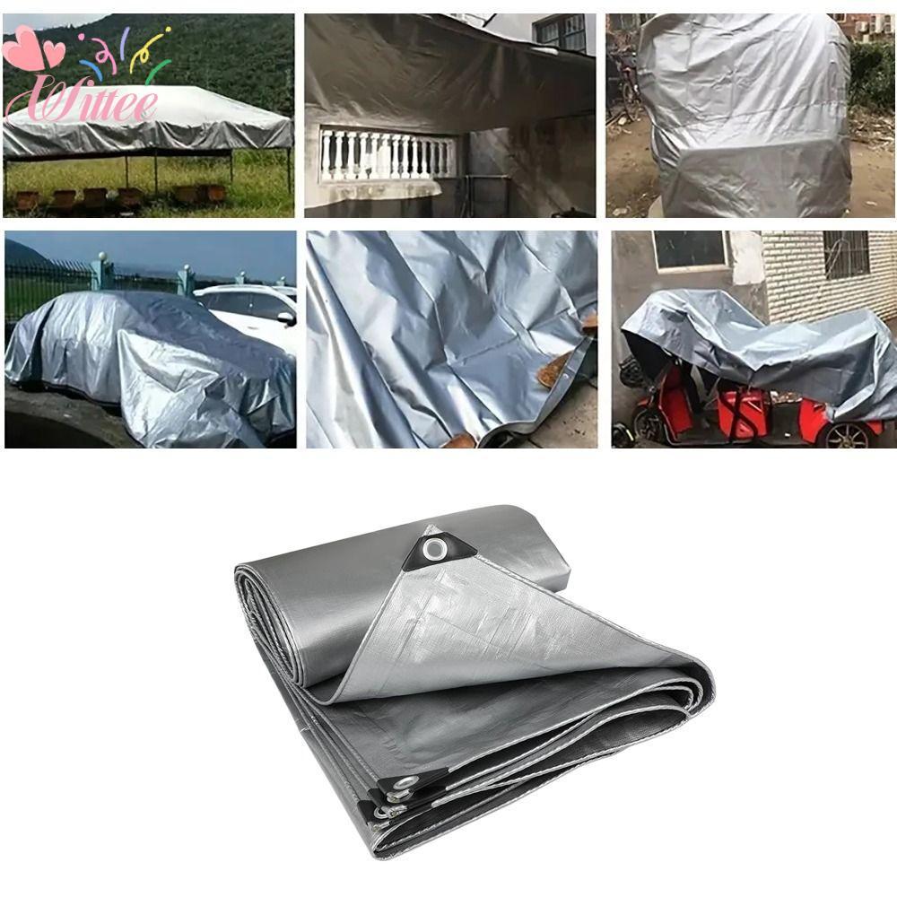 WITEE ผ้าใบกันน้ํา PE, กันสาดกลางแจ้ง 2mX3m ผ้ากันฝน, ผ้าคลุมเฟอร์นิเจอร์ Camping เต็นท์เสื่อเรือรถบ