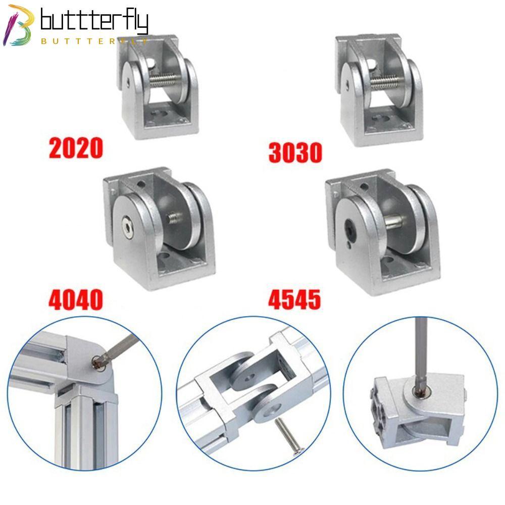BUTTTERFLY ขั้วต่อบานพับ, บานพับปรับได้ สังกะสีอัลลอยด์ Pivot Joint Connector, อุปกรณ์โปรไฟล์อลูมิเน