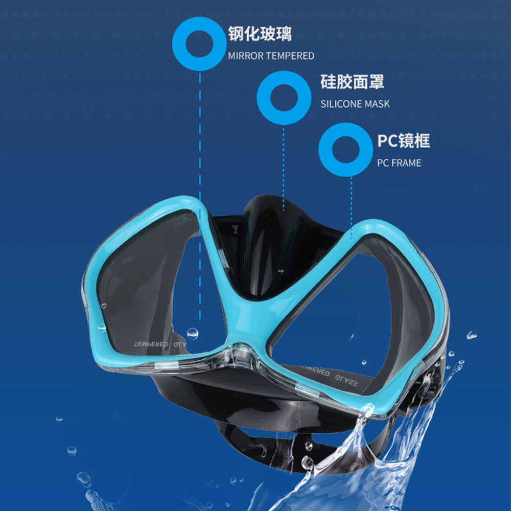 Diving goggles snorkeling set, diving mask, fully dry snorkel, high-definition diving mask YBLKJ