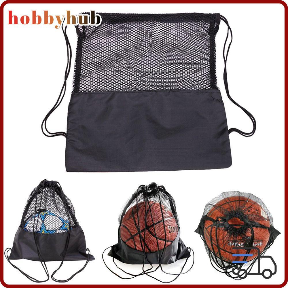 HOBBYHUB Ball Storage Backpack, Black Basketball Cover Mesh Bag, Ball Carrying Portable Basketball B