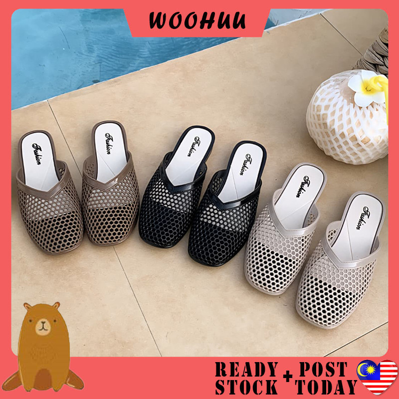 WOOHUU Women Flat Wedge Sandals Kasut Perempuan Kasut Wanita Flat Wedge Sandals