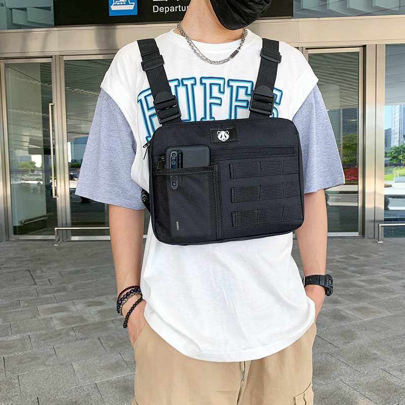 Street Wear Mens Bag Tactical Bag Mens Functional Vest Bag Casual Unique Vest Bag Mens Chest Bag Too